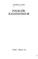 Cover of: Folklór-kalendárium