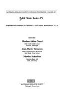 Cover of: Solid-State Ionics IV (Mrs Conference Proceedings Series, 4)