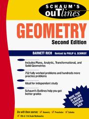 Cover of: Schaum's outline of theory and problems of geometry: includes plane, analytic, transformational, and solid geometries