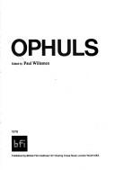 Cover of: Ophuls
