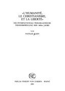 Cover of: "L 'humanite, le christianisme, et la liberte" by Natalie Klein