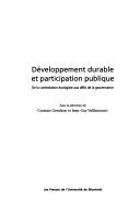 Cover of: Développement durable et participation publique by sous la direction de Corinne Gendron et Jean-Guy Vaillancourt.