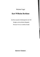 Cover of: Karl Wilhelm Berkhan: ein Pionier deutscher Sicherheitspolitik nach 1945 : Beiträge zu einer politischen Biographie