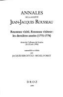 Cover of: Annales de la Société Jean-Jacques Rousseau.