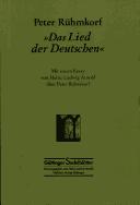Cover of: Das Lied der Deutschen by Peter Rühmkorf
