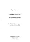 Cover of: Heinrich von Kleist: ein dramaturgisches Modell by Beda Allemann