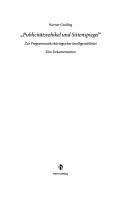 Cover of: "Publicitätsvehikel und Sittenspiegel": zur Programmatik thüringischer Intelligenzblätter : eine Dokumentation