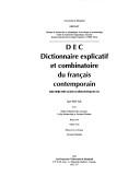 Cover of: Dictionnaire explicatif et combinatoire du français contemporain