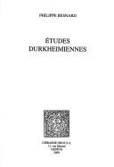 Cover of: Études Durkheimiennes