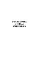 Cover of: imaginaire musical amérindien: structures et typologies