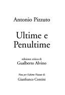 Cover of: Ultime e penultime