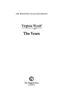 Cover of: The years by Virginia Woolf