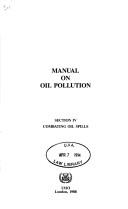 Cover of: Manual on oil pollution