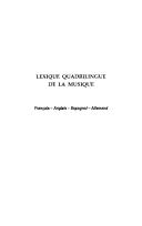 Cover of: Lexique quadrilingue de la musique: français--anglais--espagnol--allemand