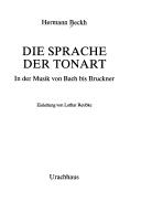 Cover of: Sprache der Tonart in der Musik von Bach bis Bruckner
