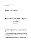 Cover of: From GATT to WTO and beyond | Surya Pal Shukla