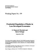 Cover of: Prudential regulation of banks in less developed economies by Syed Mansoob Murshed