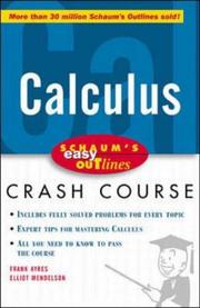 Cover of: Calculus : based on Schaum's outline of differential and integral calculus by Frank Ayres, Jr. and Elliot Mendelson