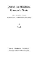 Cover of: Ethik by Dietrich Von Hildebrand