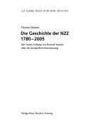 Cover of: Die Geschichte der NZZ, 1780-2005