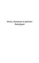 Cover of: Récits, chansons et poèmes franciques