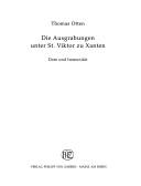 Cover of: Die Ausgrabungen unter St. Viktor zu Xanten: Dom und Immunität