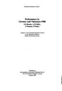 Cover of: Performances in literacy and numeracy, 1980