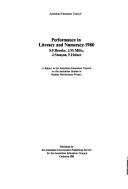 Cover of: Performances in literacy and numeracy, 1980 by S.F. Bourke...[et al.].