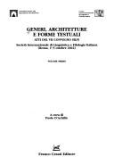 Cover of: Generi, architetture e forme testuali by a cura di Paolo D'Achille.