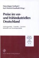 Cover of: Preise im Vor- und Frühindustriellen Deutschland