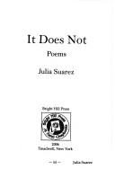 Cover of: It Does Not: Poems (At Hand Poetry Chapbook Series, No. 19)