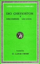 Cover of: Dio Chrysostom by Dio Chrysostom