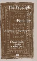 Cover of: The principle of equality: a South African and a Belgian perspective