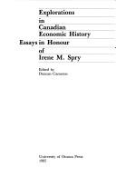 Cover of: Explorations in Canadian Economic History by Cameron, Duncan