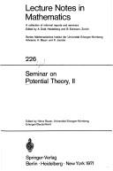 Cover of: Seminar on potential theory, II