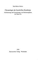 Chronologie der Inschriften Kambojas by Karl-Heinz Golzio