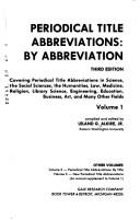 Cover of: Periodical title abbreviations | 