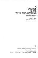 Cover of: course in APL with applications