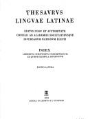 Thesaurus linguae latinae.  Index librorum scriptorum inscriptionum ex quibus exempla afferuntur