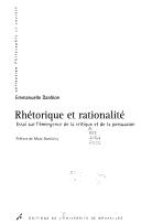 Rhétorique et rationalité by Emmanuelle Danblon