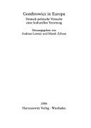 Cover of: Gombrowicz in Europa by herausgegeben von Andreas Lawaty und Marek Zybura ; [Herausgeber: Nord-Ost Institut, Institut für Kultur und Geschichte der Deutschen Nordosteuropa e.V. an der Universität Hamburg].