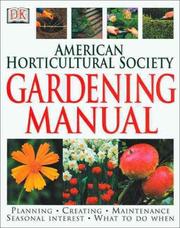 Cover of: American Horticultural Society Gardening Manual