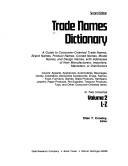 Cover of: Trade names dictionary | 