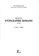 Cover of: Manuel d'epigraphie romaine