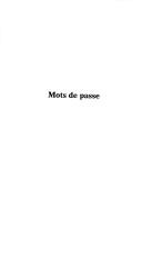 Cover of: Mots de passe: dictionnaire de l'argot de la prostitution