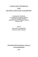 Cover of: Language universals and second language acquisition by edited by William E. Rutherford.