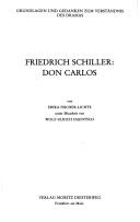 Cover of: Friedrich Schiller, Don Carlos