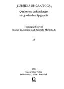 Cover of: Die Beamtennamen auf den griechischen Münzen, geographisch und alphabetisch geordnet