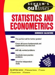 Cover of: Schaum's outline of theory and problems of statistics and econometrics by Dominick Salvatore