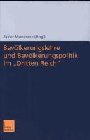 Cover of: Bevölkerungslehre und Bevölkerungspolitik im "Dritten Reich"
